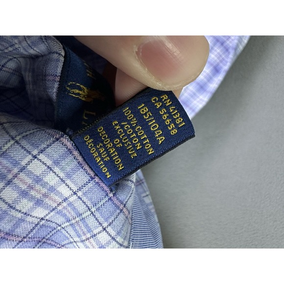 Ralph Lauren Shirt Mens XL Blue Pink Plaid Colorful Prep Smart Casual Office - Picture 7 of 7